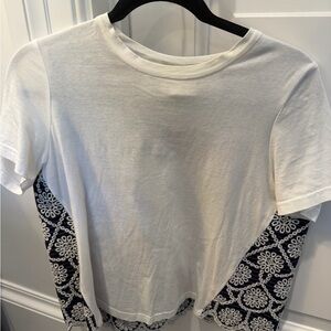 Sea New York white and navy embroidered  Women's Top